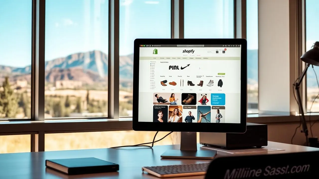 Shopify online store on a computer screen